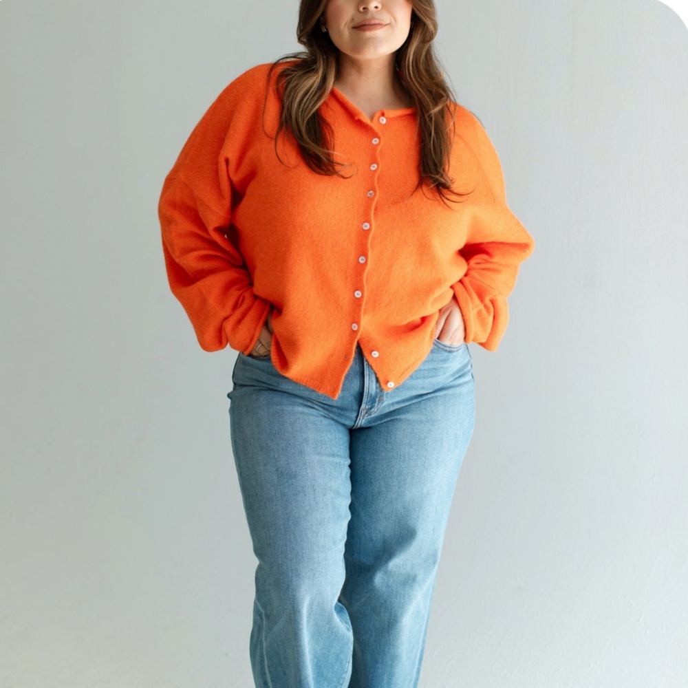Orange Piper Cardigan
